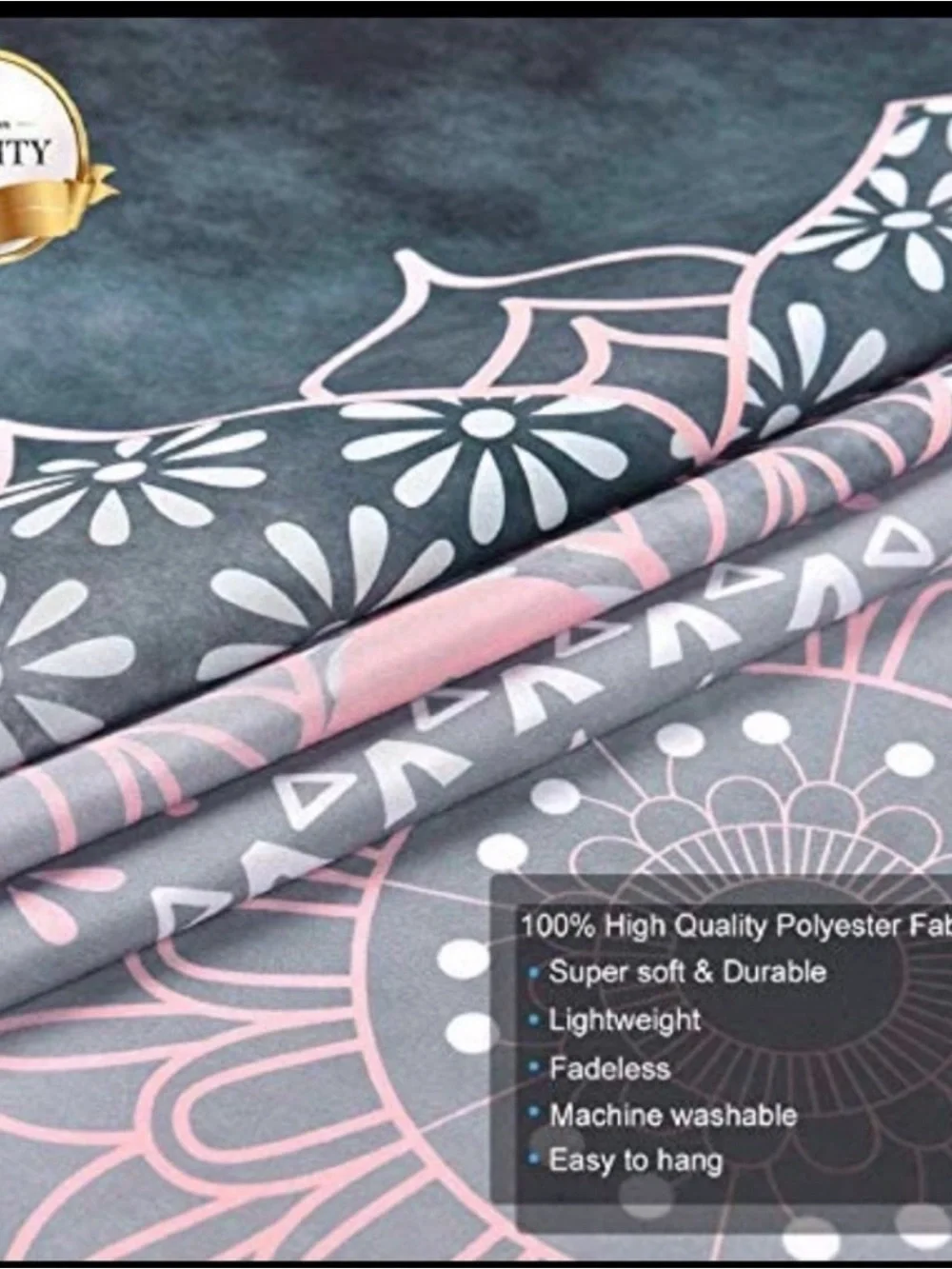 🌸 Mandala Wall Tapestry Grey/Pink 🌸